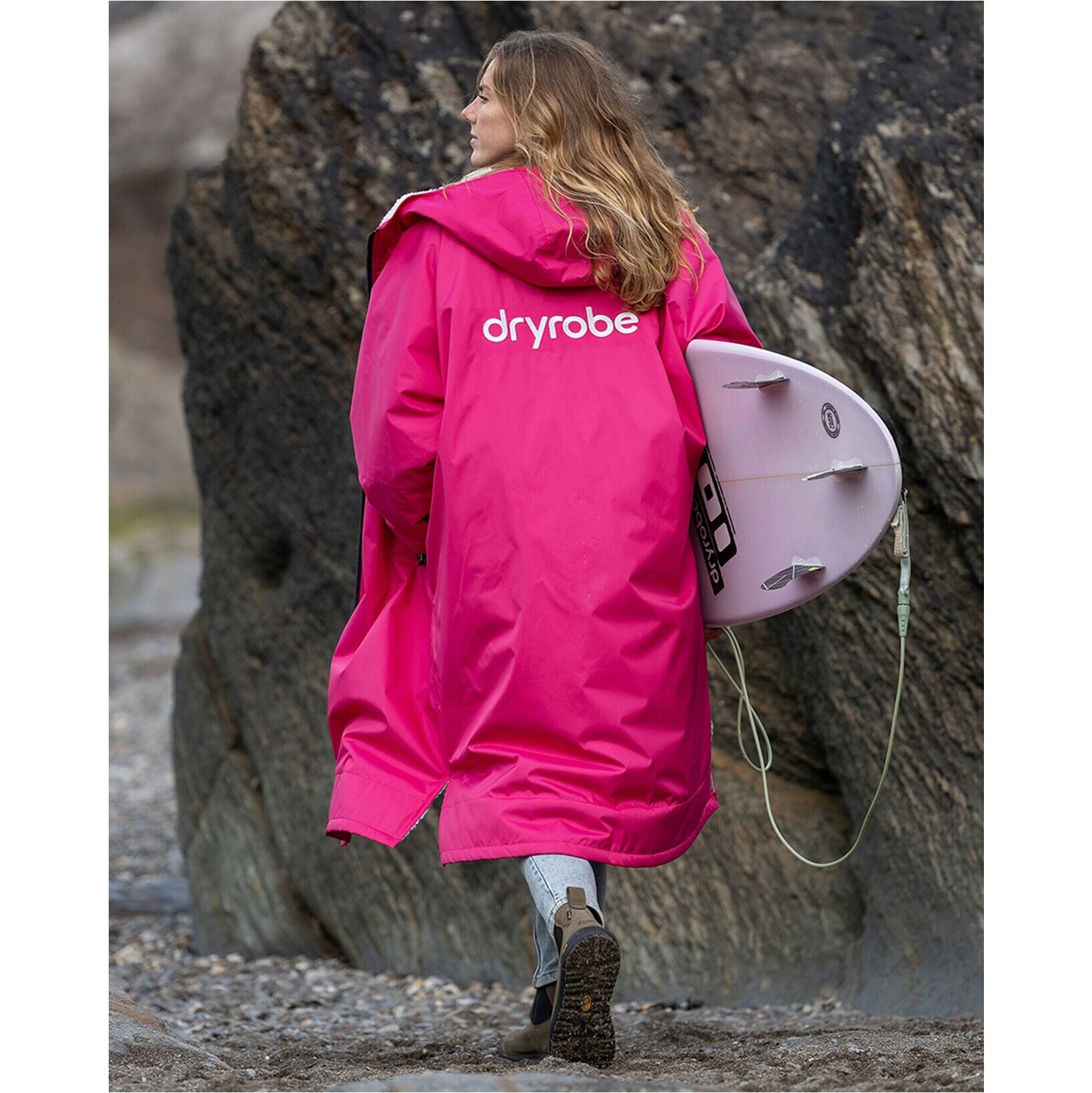 2026 Dryrobe Advance Langarm-Umkleidemantel DALSV3  Pink / Hellgrau